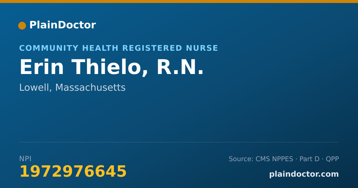 Shareable card for Erin Thielo, R.N. - Community Health Registered Nurse, Lowell, MA