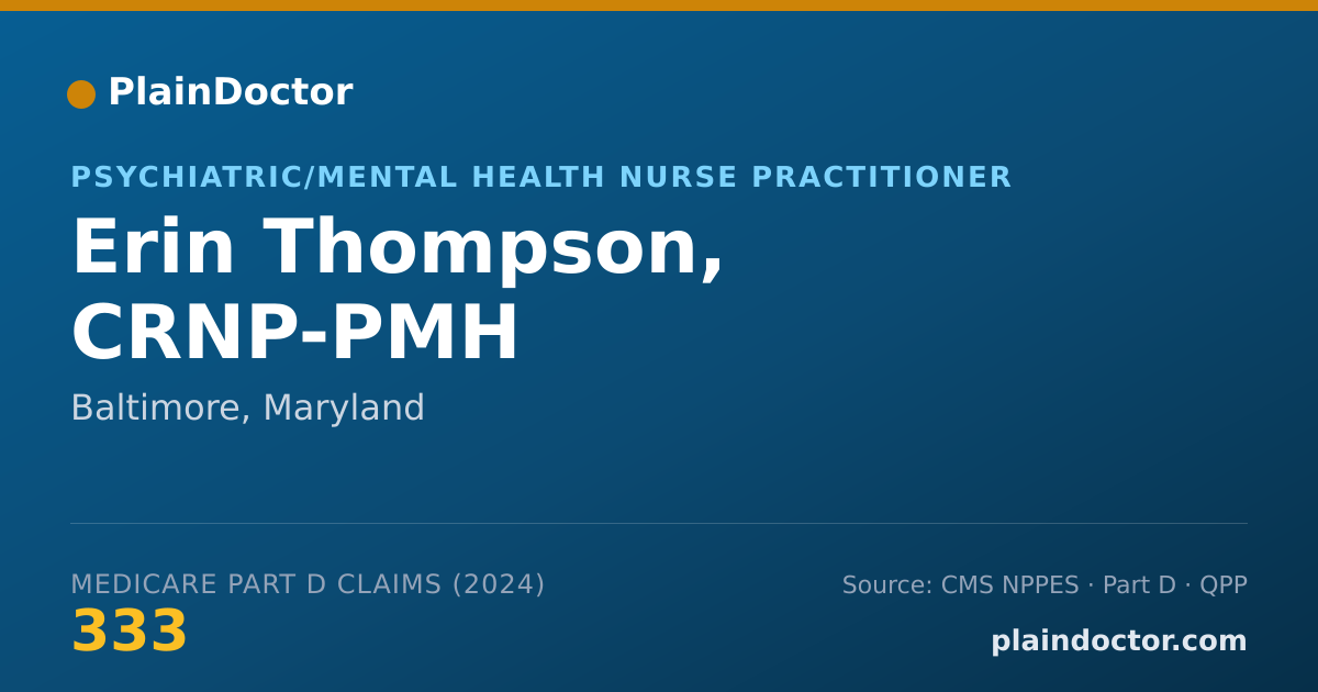 Shareable card for Erin Thompson, CRNP-PMH - Psychiatric/Mental Health Nurse Practitioner, Baltimore, MD