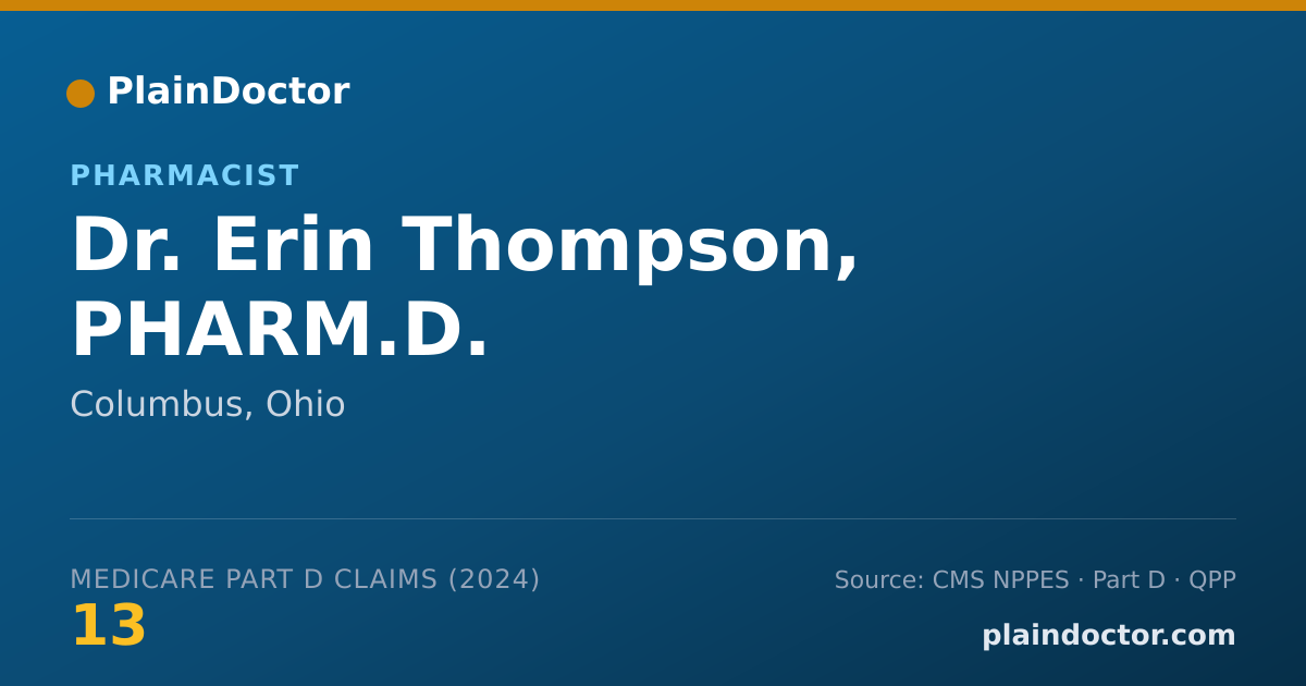 Shareable card for Erin Thompson, PHARM.D. - Pharmacist, Columbus, OH