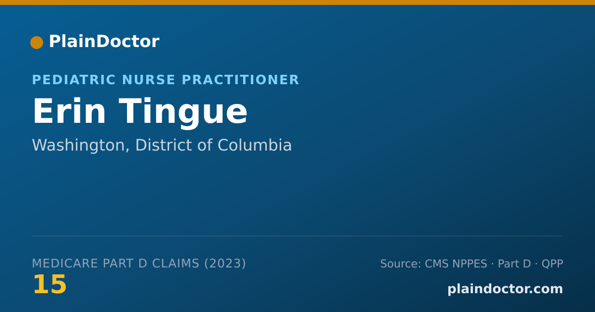 Shareable card for Erin Tingue - Pediatric Nurse Practitioner, Washington, DC