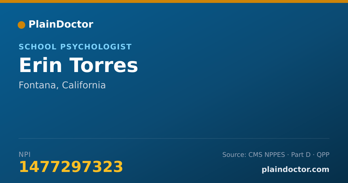 Shareable card for Erin Torres - School Psychologist, Fontana, CA