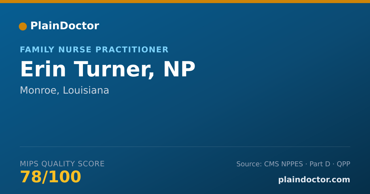 Shareable card for Erin Turner, NP - Family Nurse Practitioner, Monroe, LA