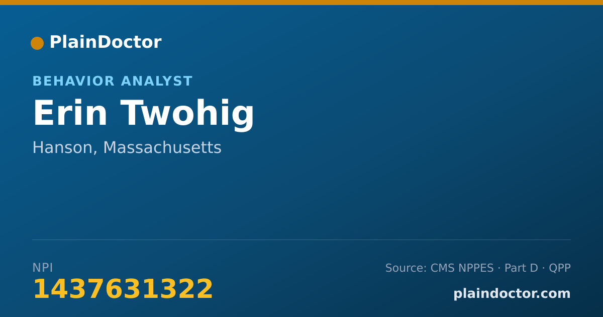 Shareable card for Erin Twohig - Behavior Technician, Hanson, MA