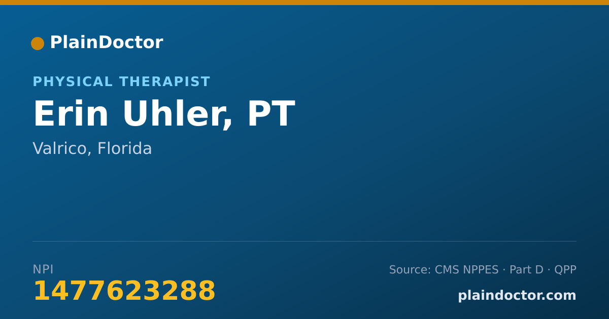 Shareable card for Erin Uhler, PT - Orthopedic Physical Therapist, Valrico, FL