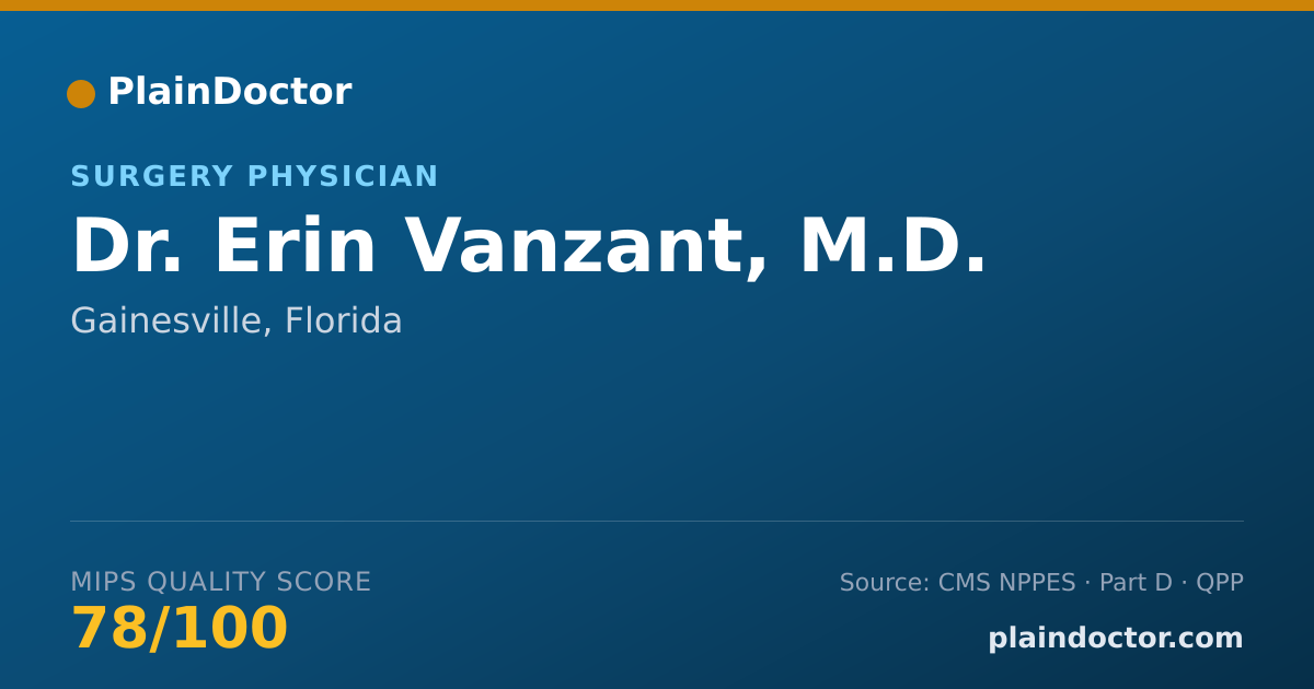 Shareable card for Erin Vanzant, M.D. - Surgery Physician, Gainesville, FL