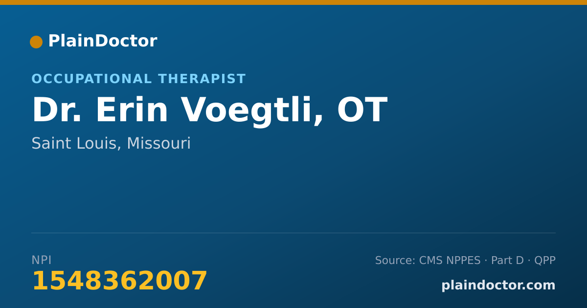 Shareable card for Erin Voegtli, OT - Occupational Therapist, Saint Louis, MO