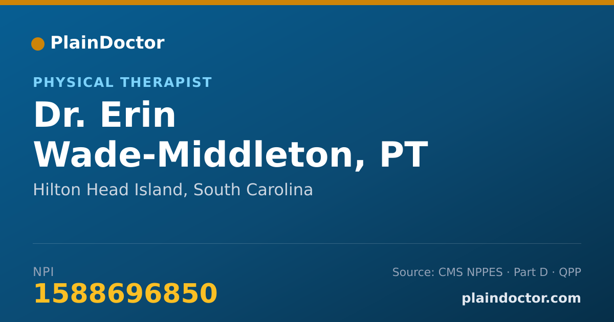 Shareable card for Erin Wade-Middleton, PT - Physical Therapist, Hilton Head Island, SC