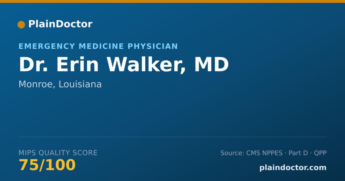 Shareable card for Erin Walker, MD - Emergency Medicine Physician, Monroe, LA