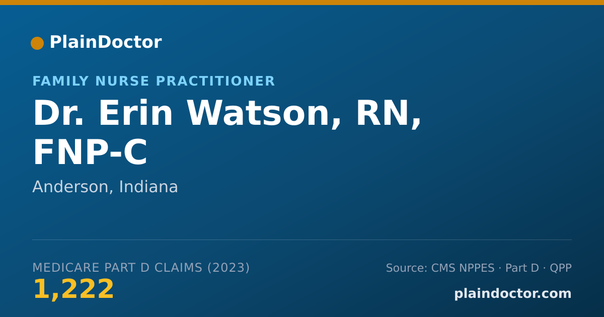 Shareable card for Erin Watson, RN, FNP-C - Family Nurse Practitioner, Anderson, IN