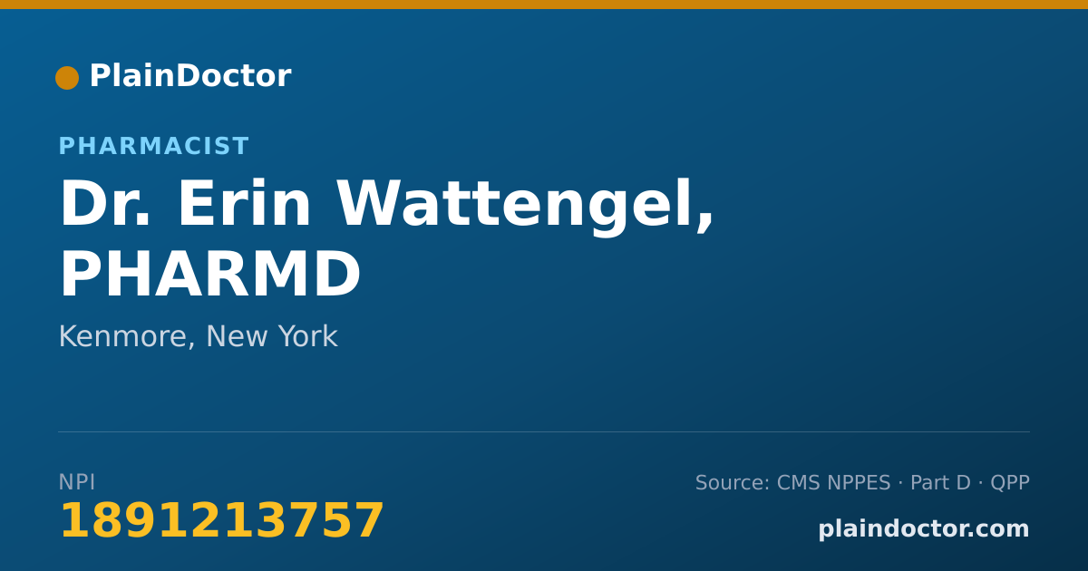 Shareable card for Erin Wattengel, PHARMD - Pharmacist, Kenmore, NY