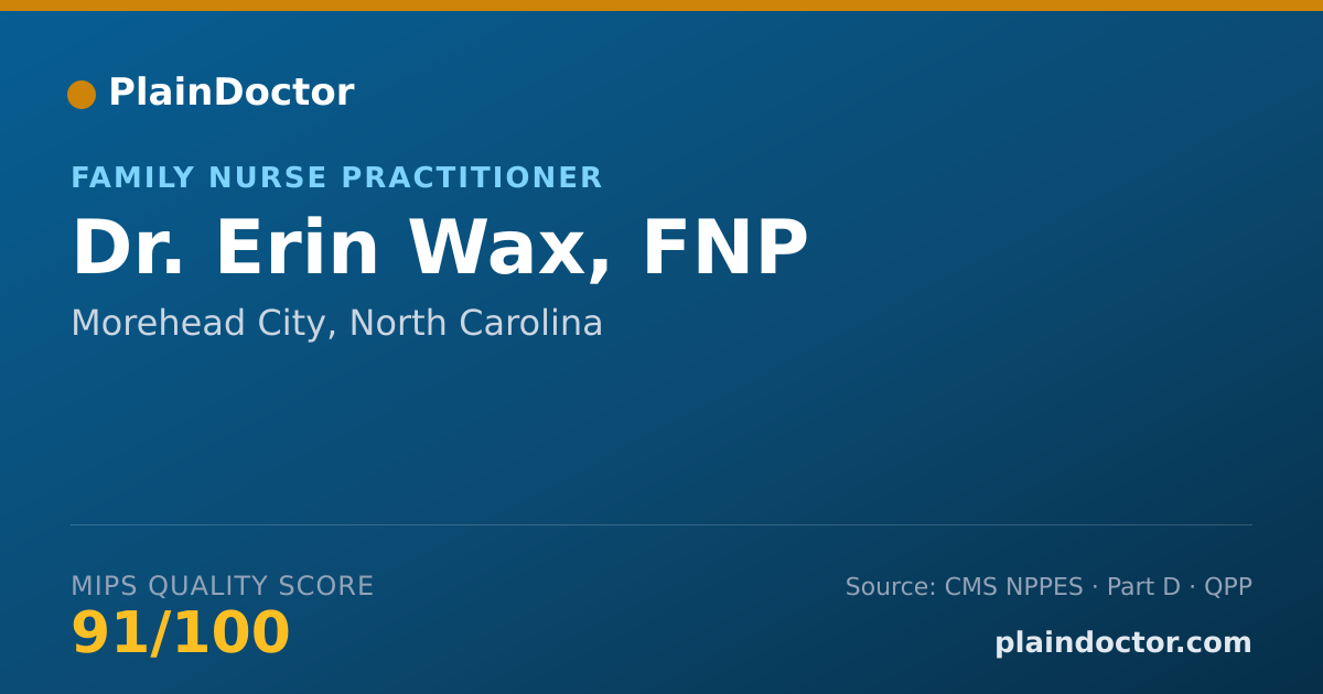 Shareable card for Erin Wax, FNP - Family Nurse Practitioner, Morehead City, NC