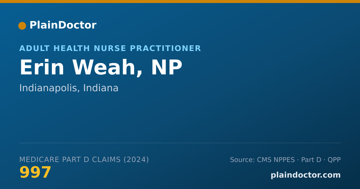 Shareable card for Erin Weah, NP - Adult Health Nurse Practitioner, Indianapolis, IN