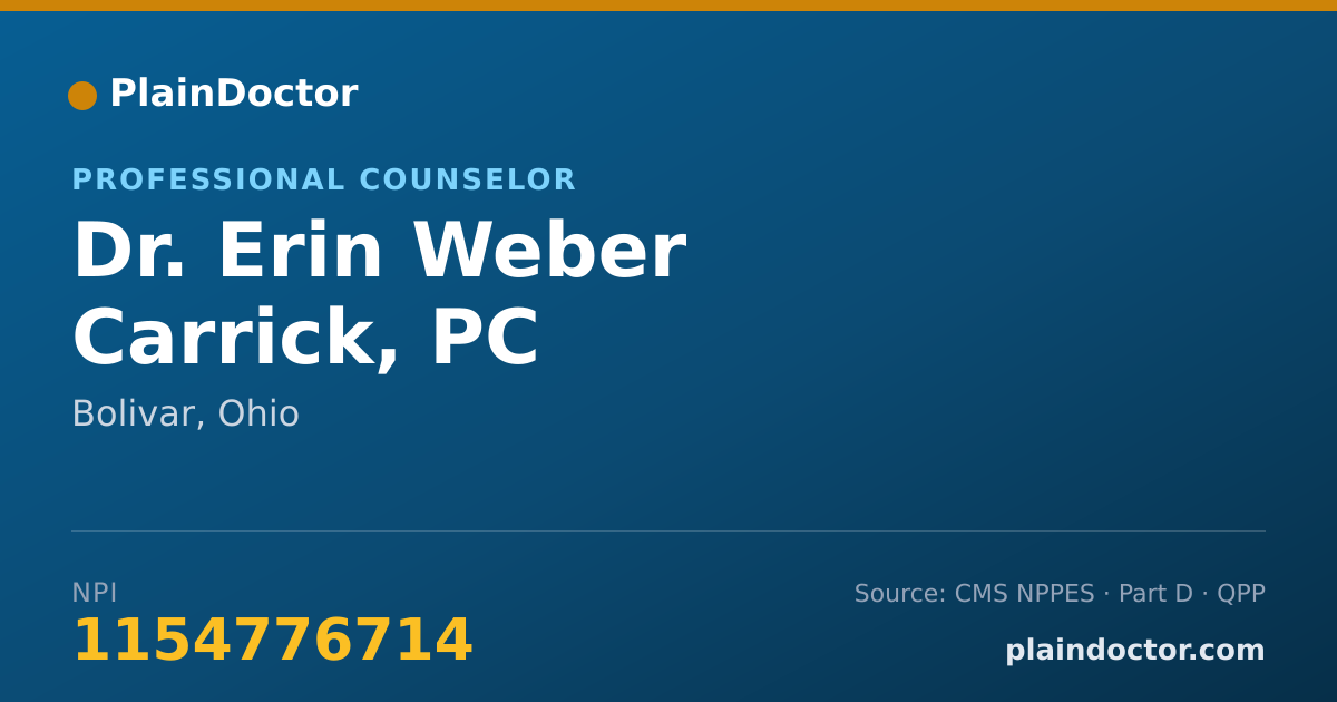 Shareable card for Erin Weber Carrick, PC - Professional Counselor, Bolivar, OH