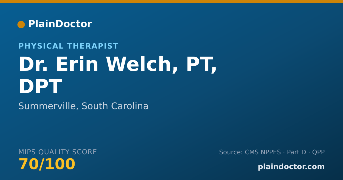 Shareable card for Erin Welch, PT, DPT - Physical Therapist, Summerville, SC