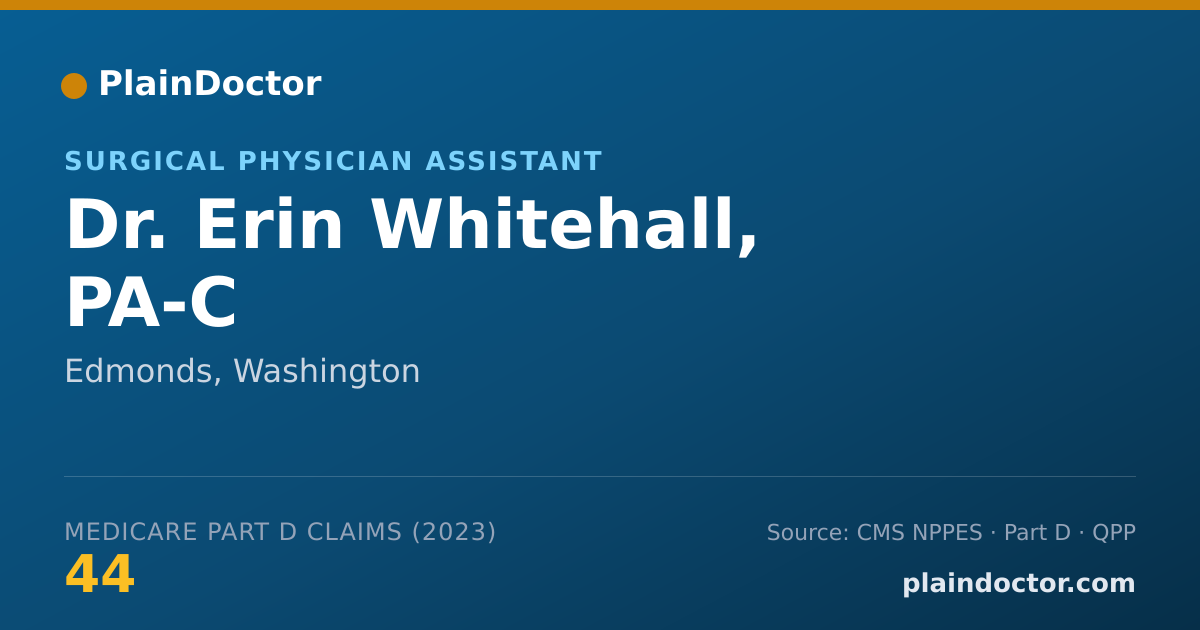Shareable card for Erin Whitehall, PA-C - Surgical Physician Assistant, Edmonds, WA