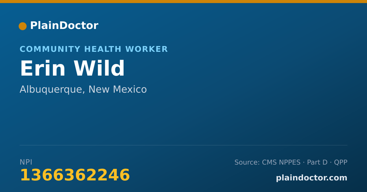 Shareable card for Erin Wild - Community Health Worker, Albuquerque, NM
