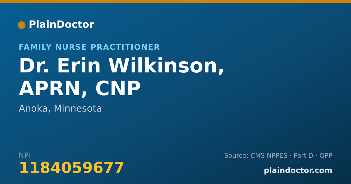 Shareable card for Erin Wilkinson, APRN, CNP - Family Nurse Practitioner, Anoka, MN