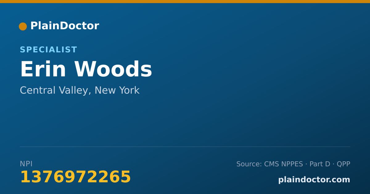 Shareable card for Erin Woods - Specialist, Central Valley, NY
