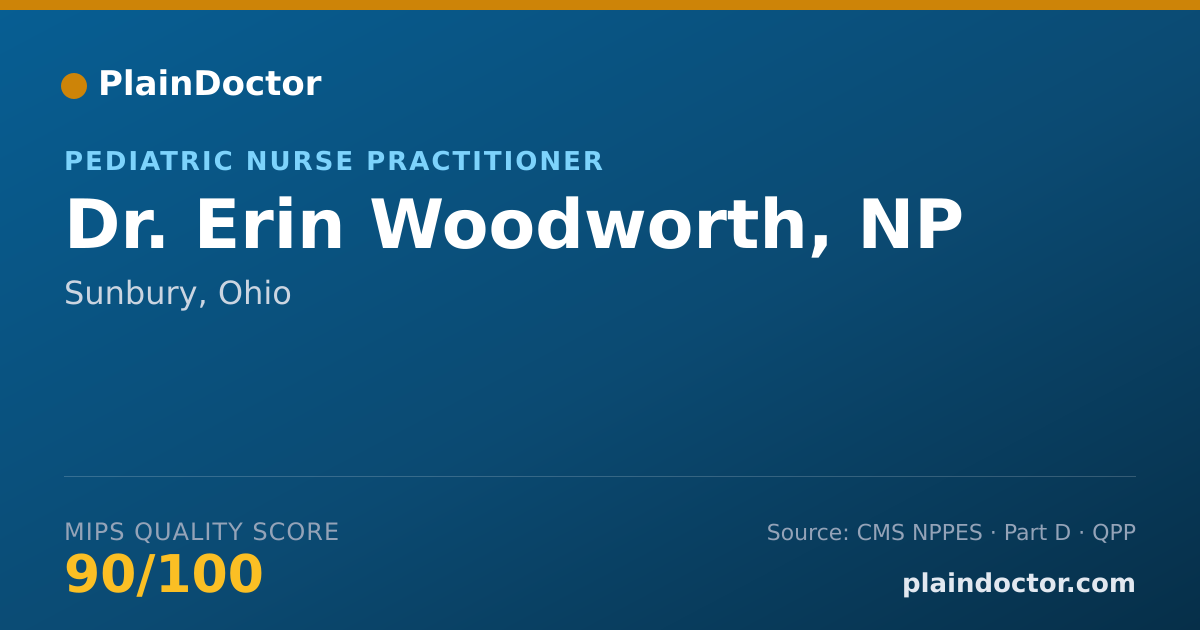 Shareable card for Erin Woodworth, NP - Pediatric Nurse Practitioner, Sunbury, OH