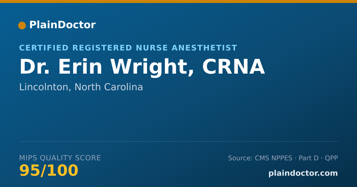 Shareable card for Erin Wright, CRNA - Certified Registered Nurse Anesthetist, Lincolnton, NC