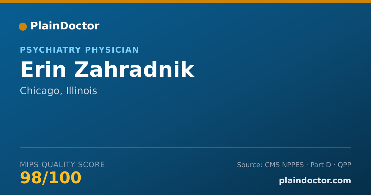 Shareable card for Erin Zahradnik - Psychiatry Physician, Chicago, IL