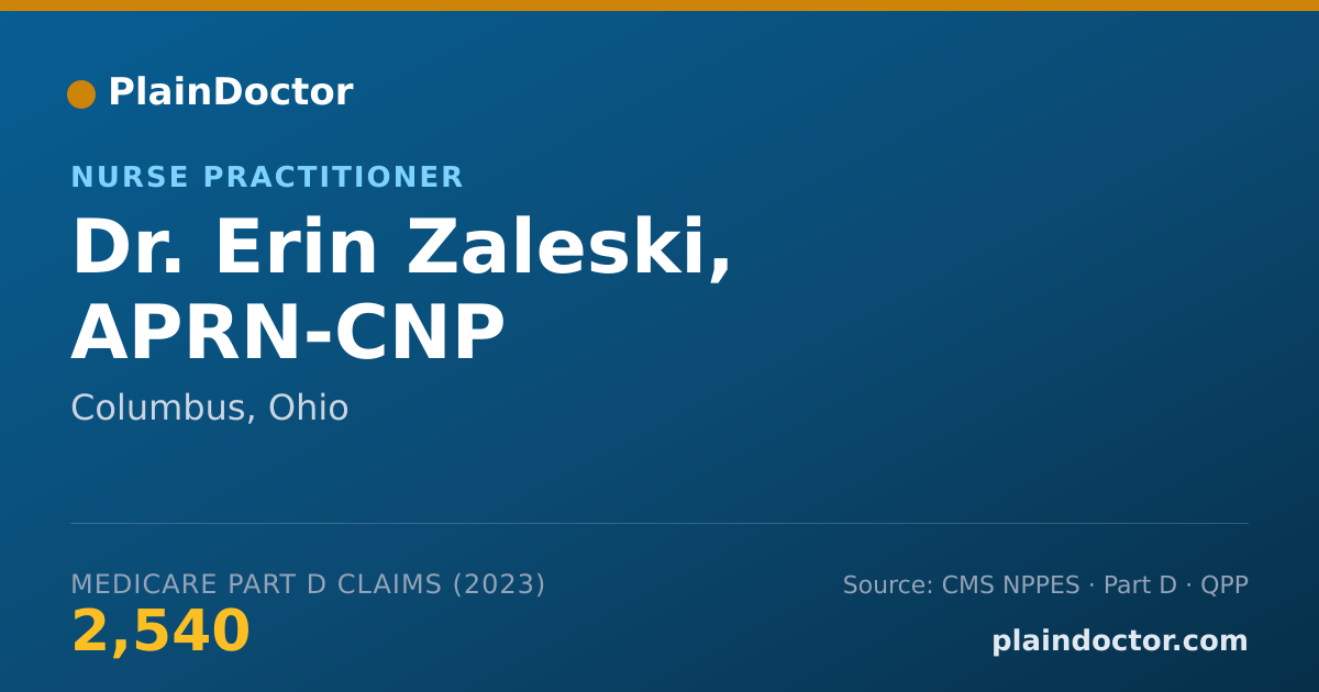 Shareable card for Erin Zaleski, APRN-CNP - Nurse Practitioner, Columbus, OH