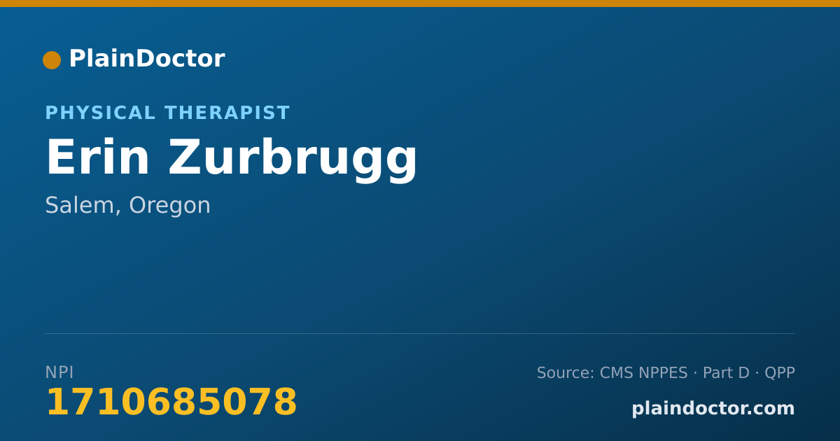 Shareable card for Erin Zurbrugg - Physical Therapist, Salem, OR