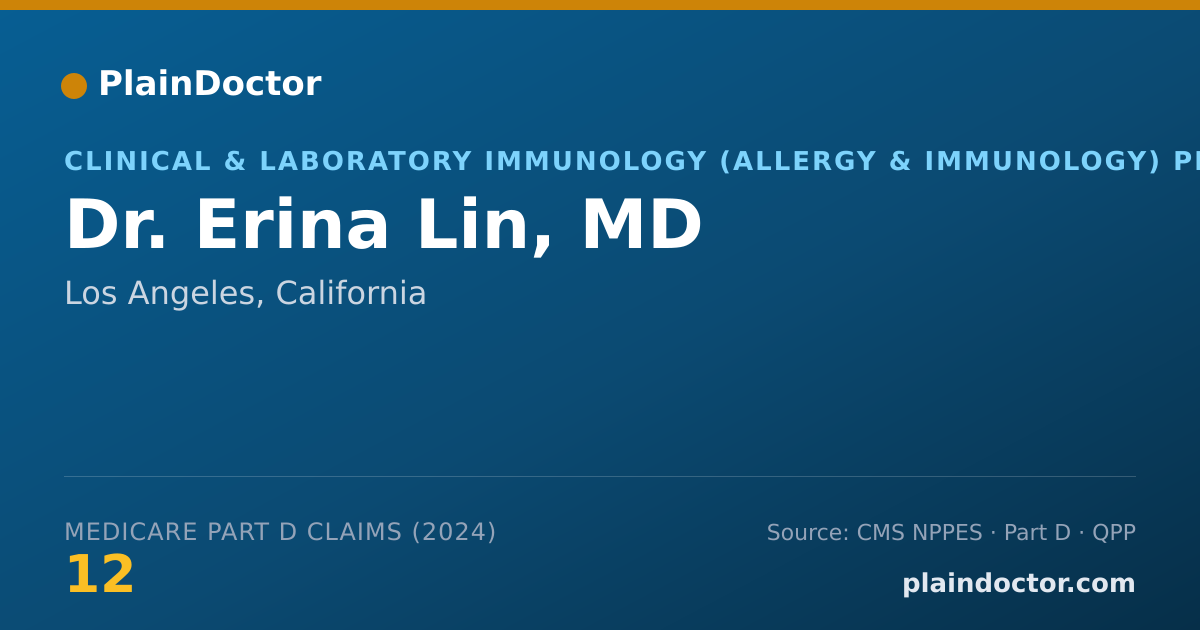 Shareable card for Erina Lin, MD - Clinical & Laboratory Immunology (Allergy & Immunology) Physician, Los Angeles, CA
