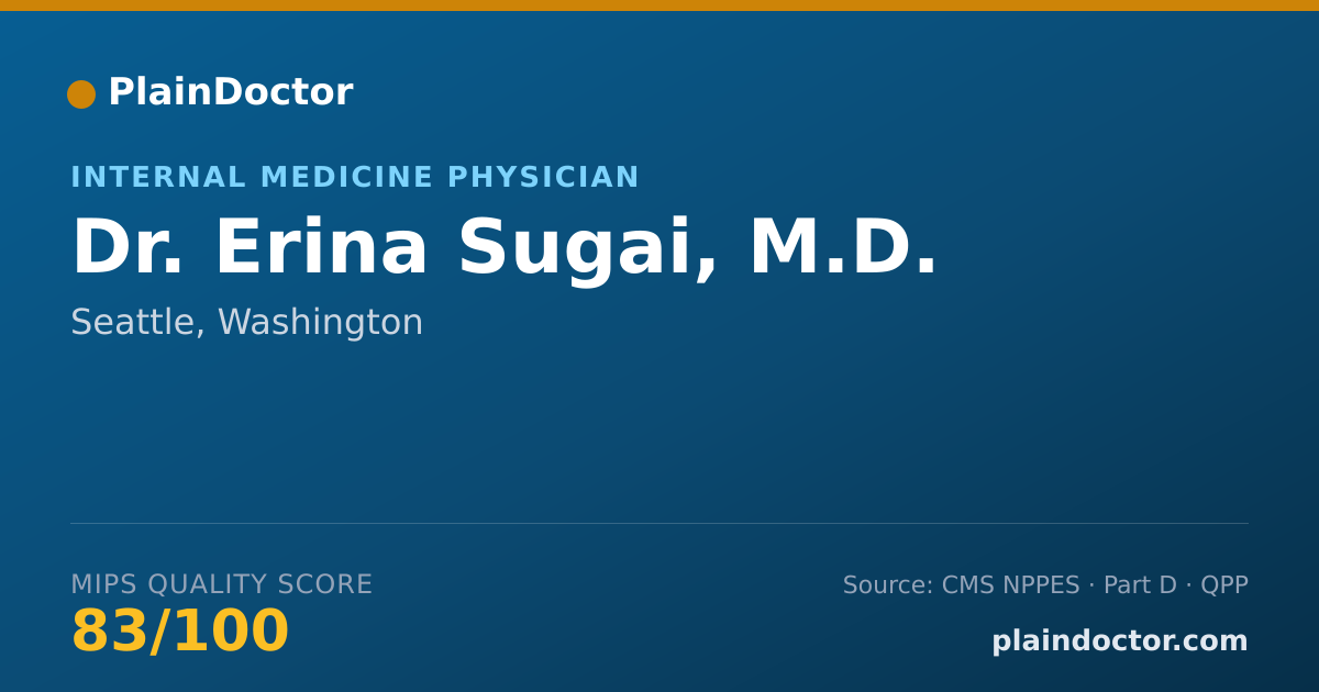 Shareable card for Erina Sugai, M.D. - Internal Medicine Physician, Seattle, WA