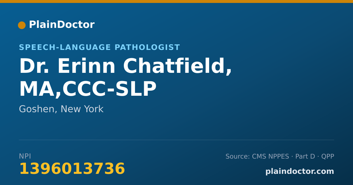 Shareable card for Erinn Chatfield, MA,CCC-SLP - Speech-Language Pathologist, Goshen, NY