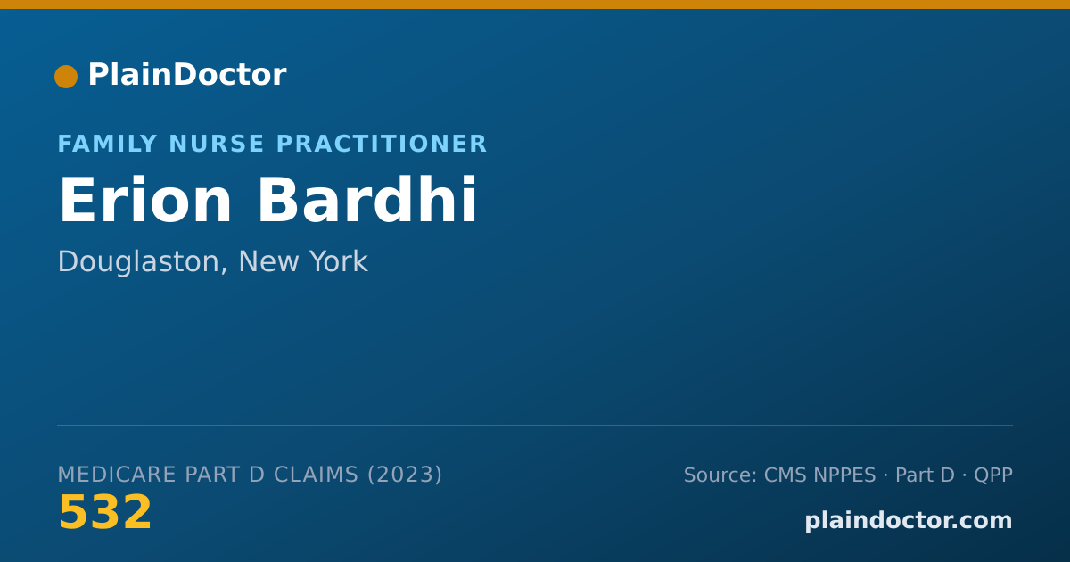 Shareable card for Erion Bardhi - Family Nurse Practitioner, Douglaston, NY