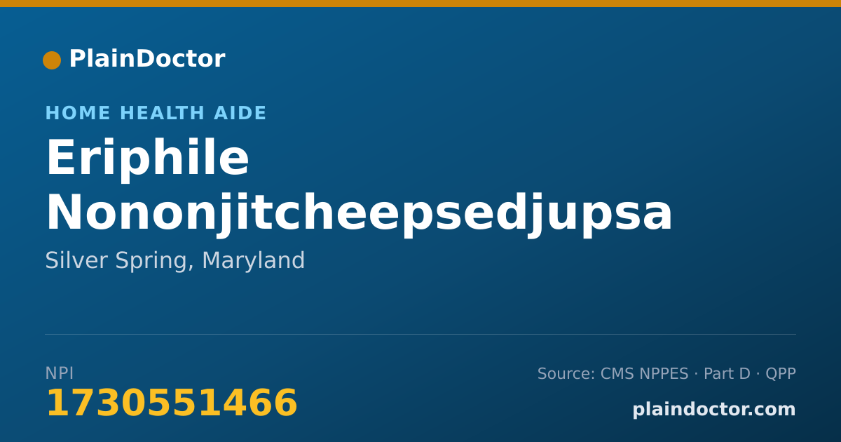 Shareable card for Eriphile Nononjitcheepsedjupsa - Home Health Aide, Silver Spring, MD