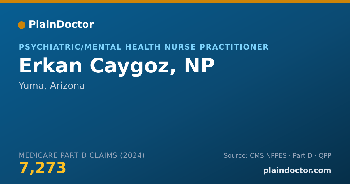 Shareable card for Erkan Caygoz, NP - Psychiatric/Mental Health Nurse Practitioner, Yuma, AZ
