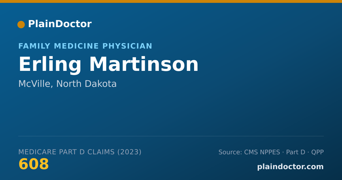 Shareable card for Erling Martinson - Family Medicine Physician, McVille, ND