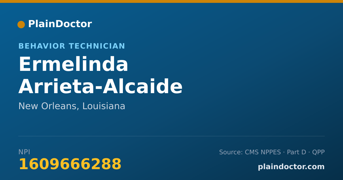 Shareable card for Ermelinda Arrieta-Alcaide - Behavior Technician, New Orleans, LA