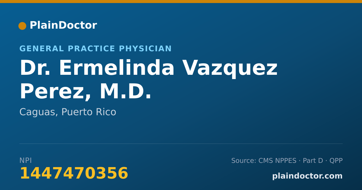 Shareable card for Ermelinda Vazquez Perez, M.D. - General Practice Physician, Caguas, PR