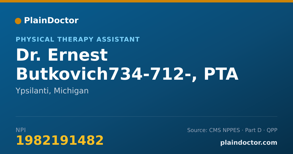 Shareable card for Ernest Butkovich734-712-, PTA - Physical Therapy Assistant, Ypsilanti, MI
