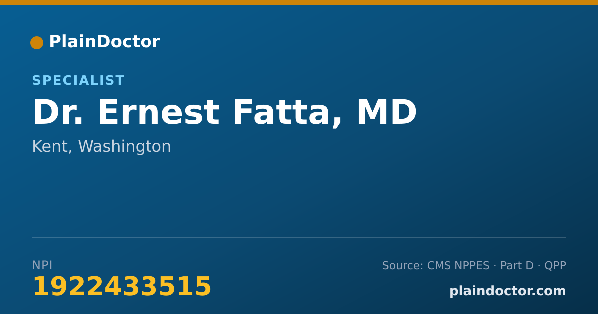 Shareable card for Ernest Fatta, MD - Specialist, Kent, WA