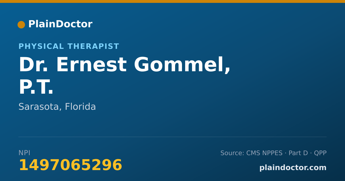 Shareable card for Ernest Gommel, P.T. - Physical Therapist, Sarasota, FL