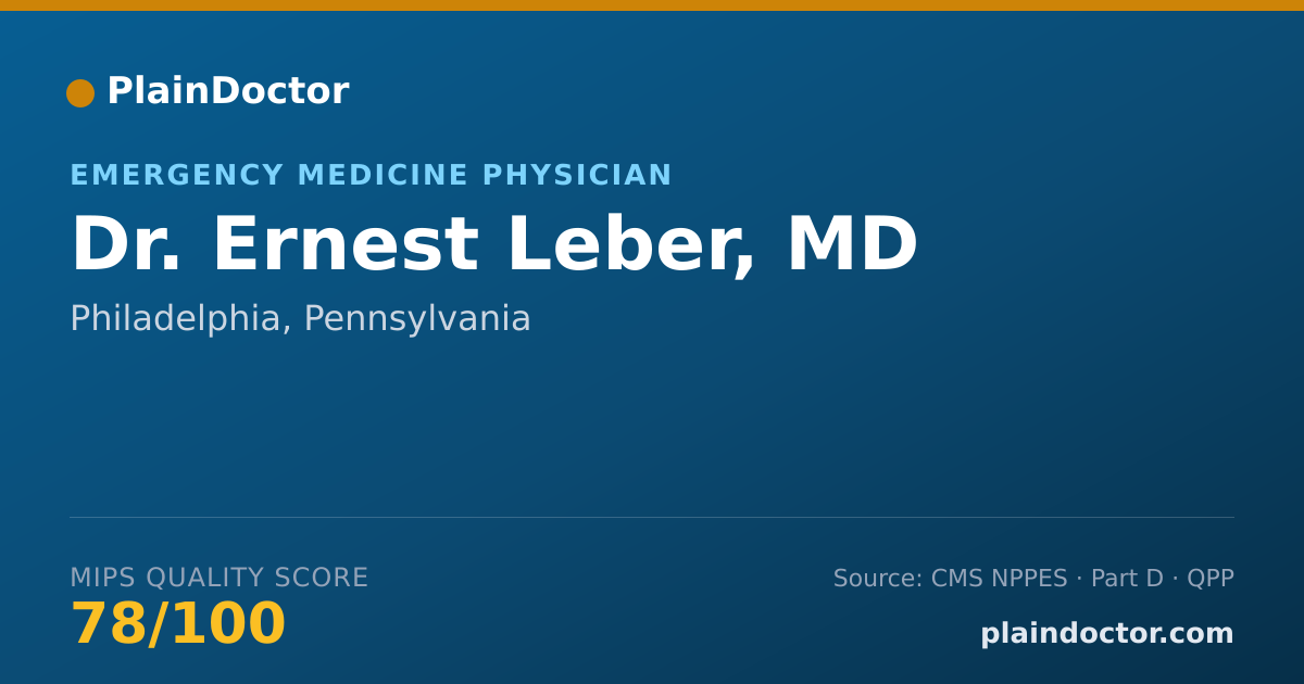 Shareable card for Ernest Leber, MD - Emergency Medicine Physician, Philadelphia, PA