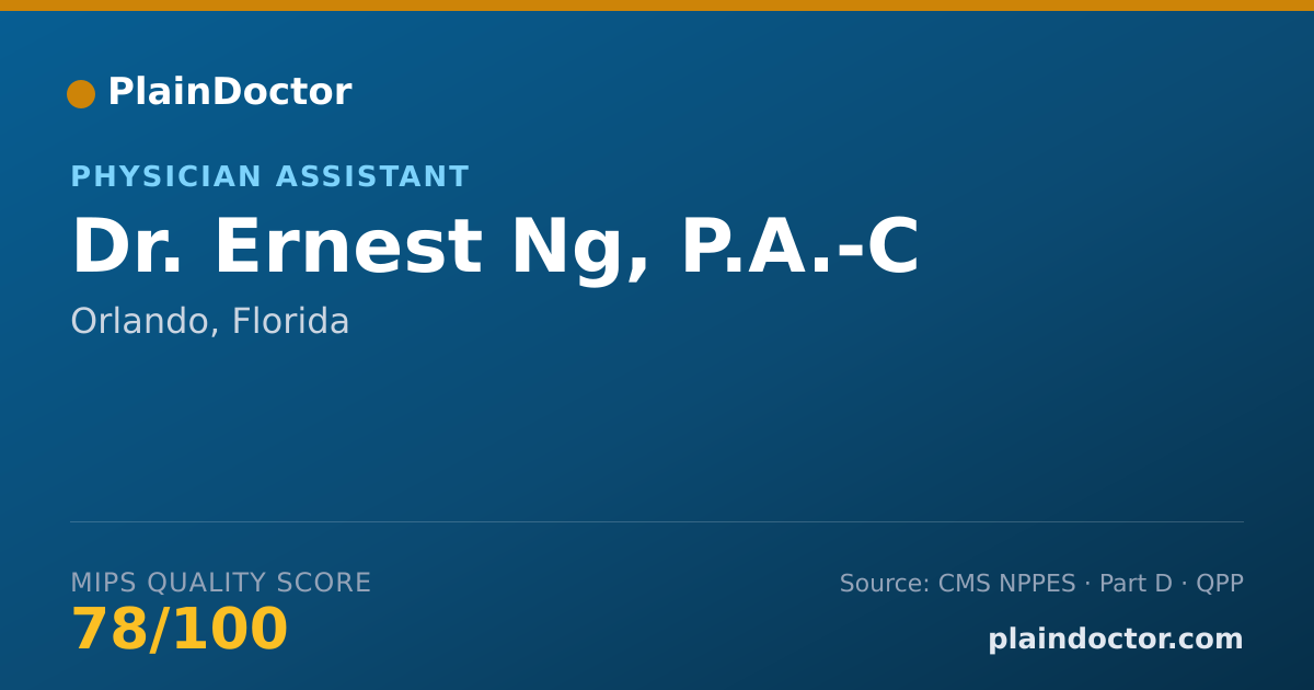 Shareable card for Ernest Ng, P.A.-C - Physician Assistant, Orlando, FL