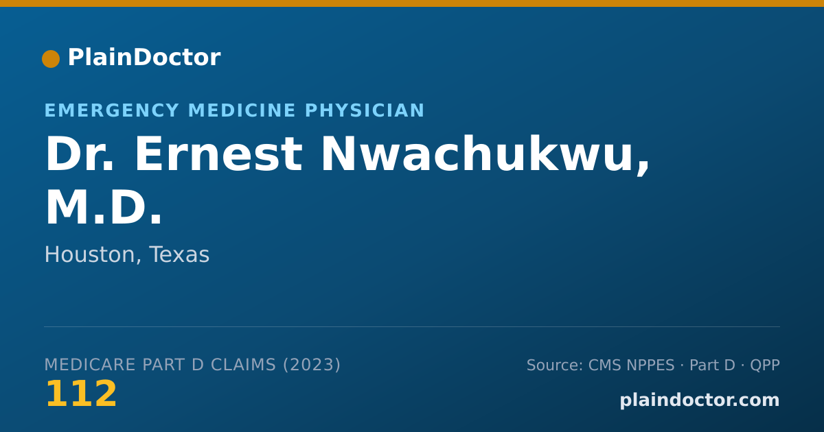 Shareable card for Ernest Nwachukwu, M.D. - Emergency Medicine Physician, Houston, TX