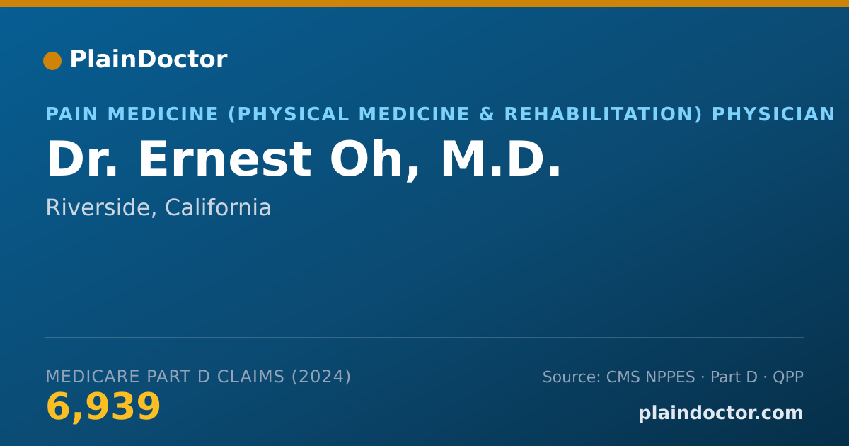 Shareable card for Ernest Oh, M.D. - Pain Medicine (Physical Medicine & Rehabilitation) Physician, Riverside, CA