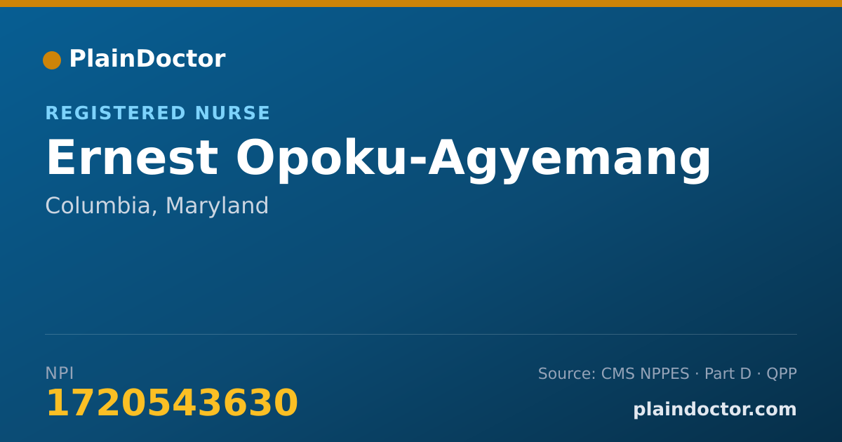 Shareable card for Ernest Opoku-Agyemang - Registered Nurse, Columbia, MD