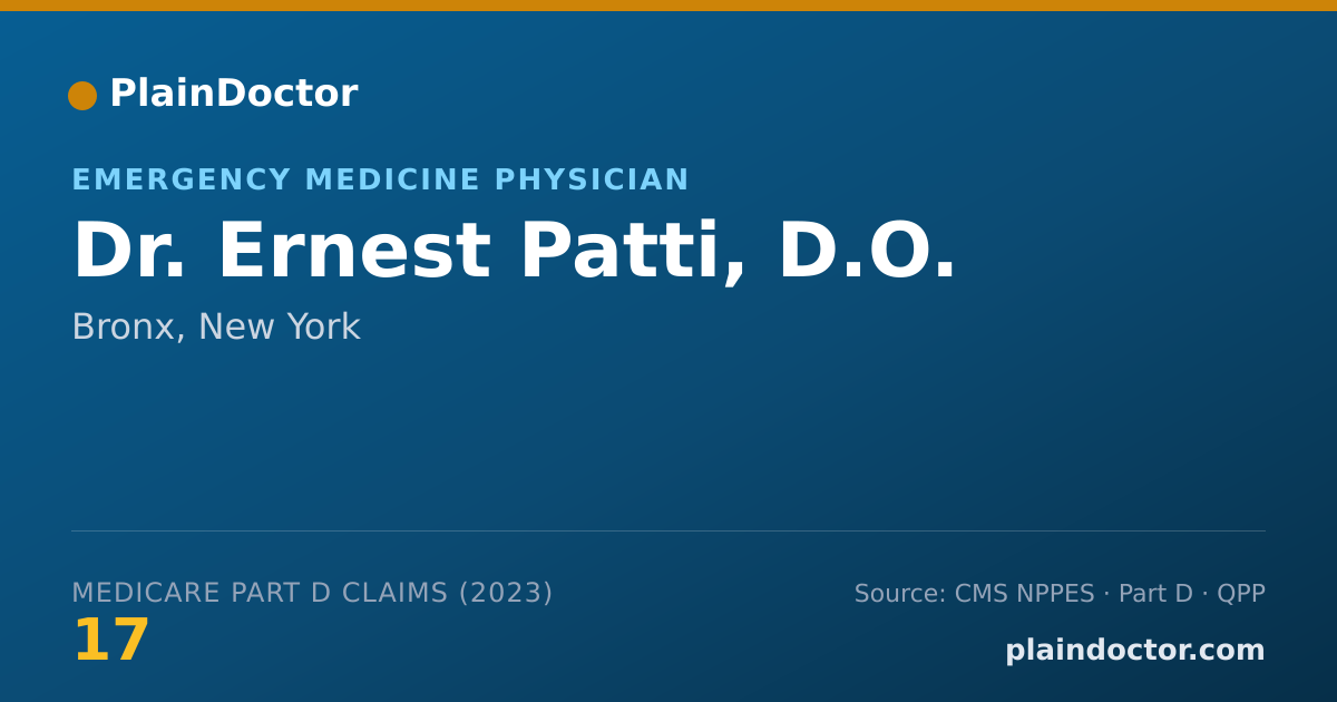 Shareable card for Ernest Patti, D.O. - Emergency Medicine Physician, Bronx, NY