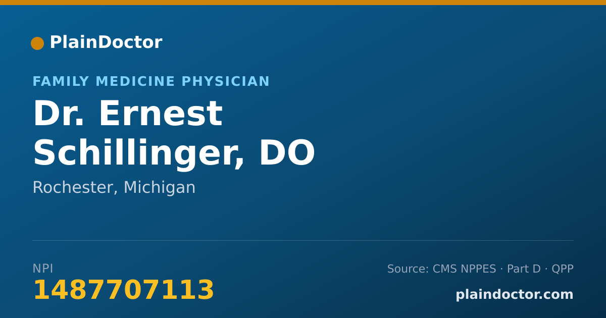Shareable card for Ernest Schillinger, DO - Family Medicine Physician, Rochester, MI