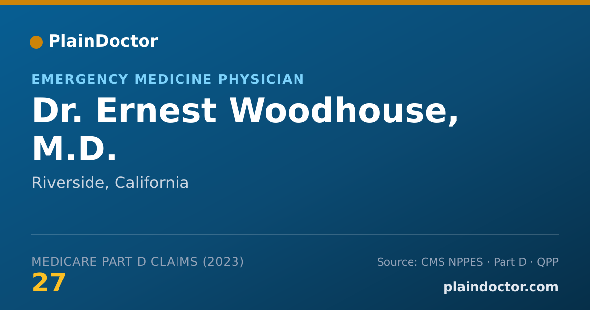 Shareable card for Ernest Woodhouse, M.D. - Emergency Medicine Physician, Riverside, CA