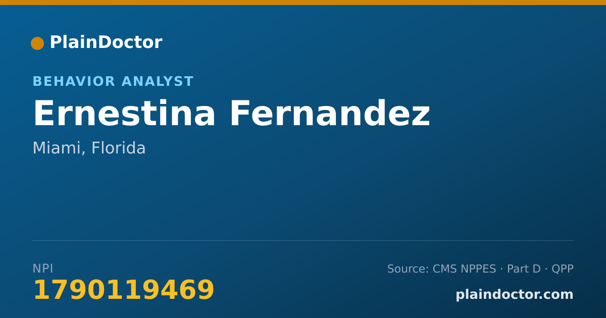 Shareable card for Ernestina Fernandez - Behavior Analyst, Miami, FL
