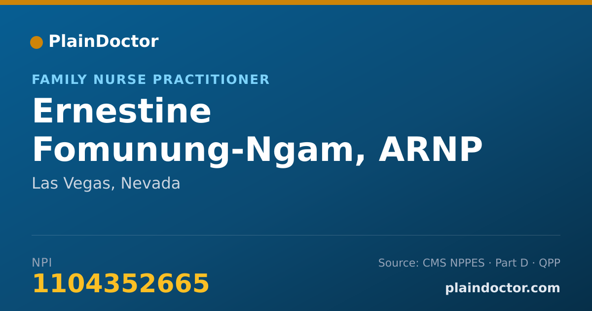 Shareable card for Ernestine Fomunung-Ngam, ARNP - Family Nurse Practitioner, Las Vegas, NV