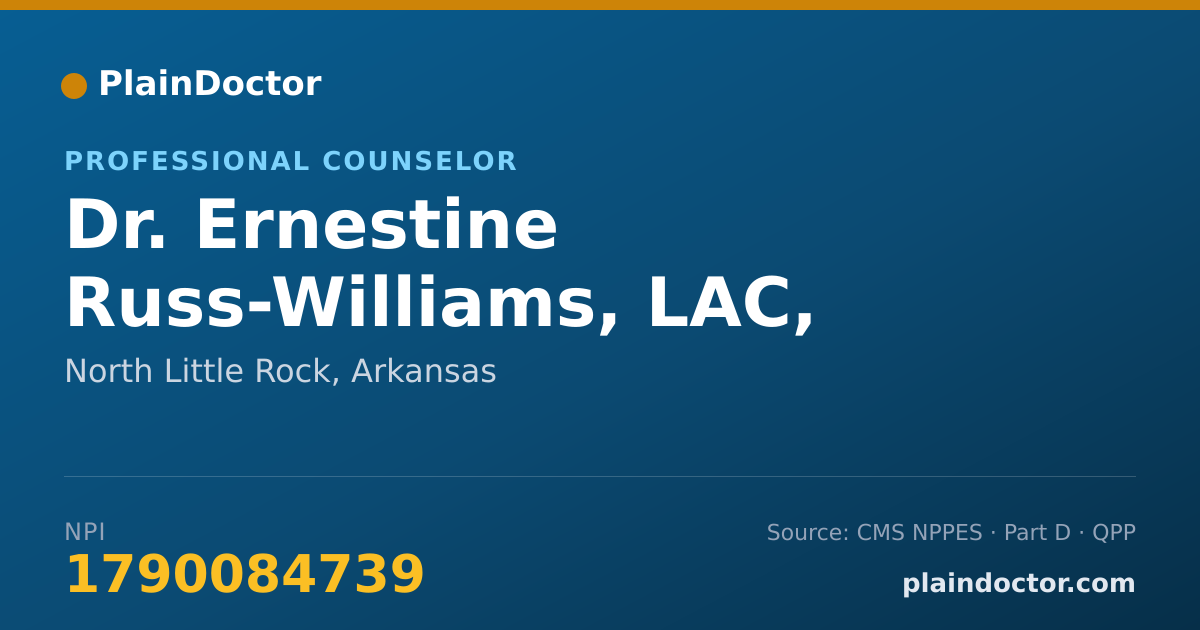 Shareable card for Ernestine Russ-Williams, LAC, CRC - Professional Counselor, North Little Rock, AR